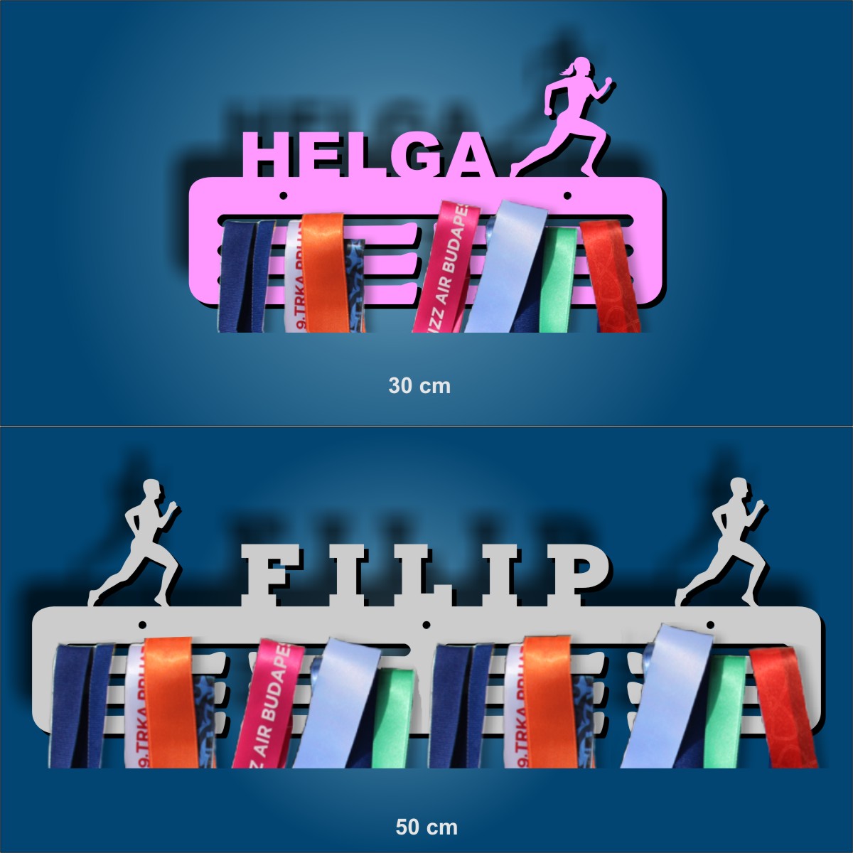 Medal Hangers with your name for Runners